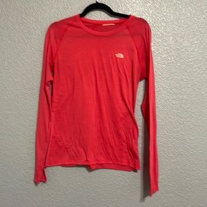 Pink long sleeve North Face size M. Vapor wick material, great for working out.